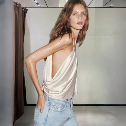 Blusa Over Satén nude