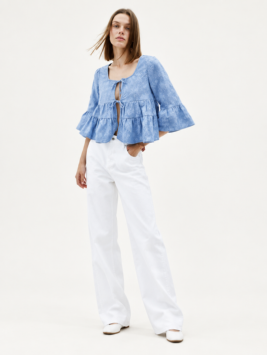 Blusa Marina Bordada talle S - foto editorial