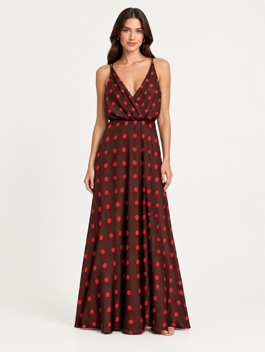 Vestido Polka Dot satén talle S - foto editorial