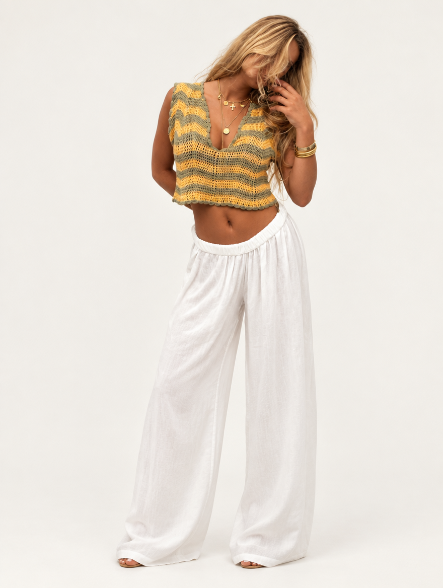 Crop top tejido con botones - foto editorial