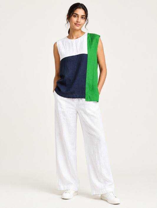 Blusa túnica de lino talle XL - foto editorial