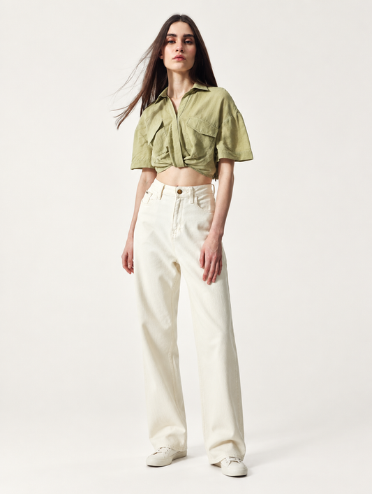 Camisa Safari oversized con lazo - foto editorial