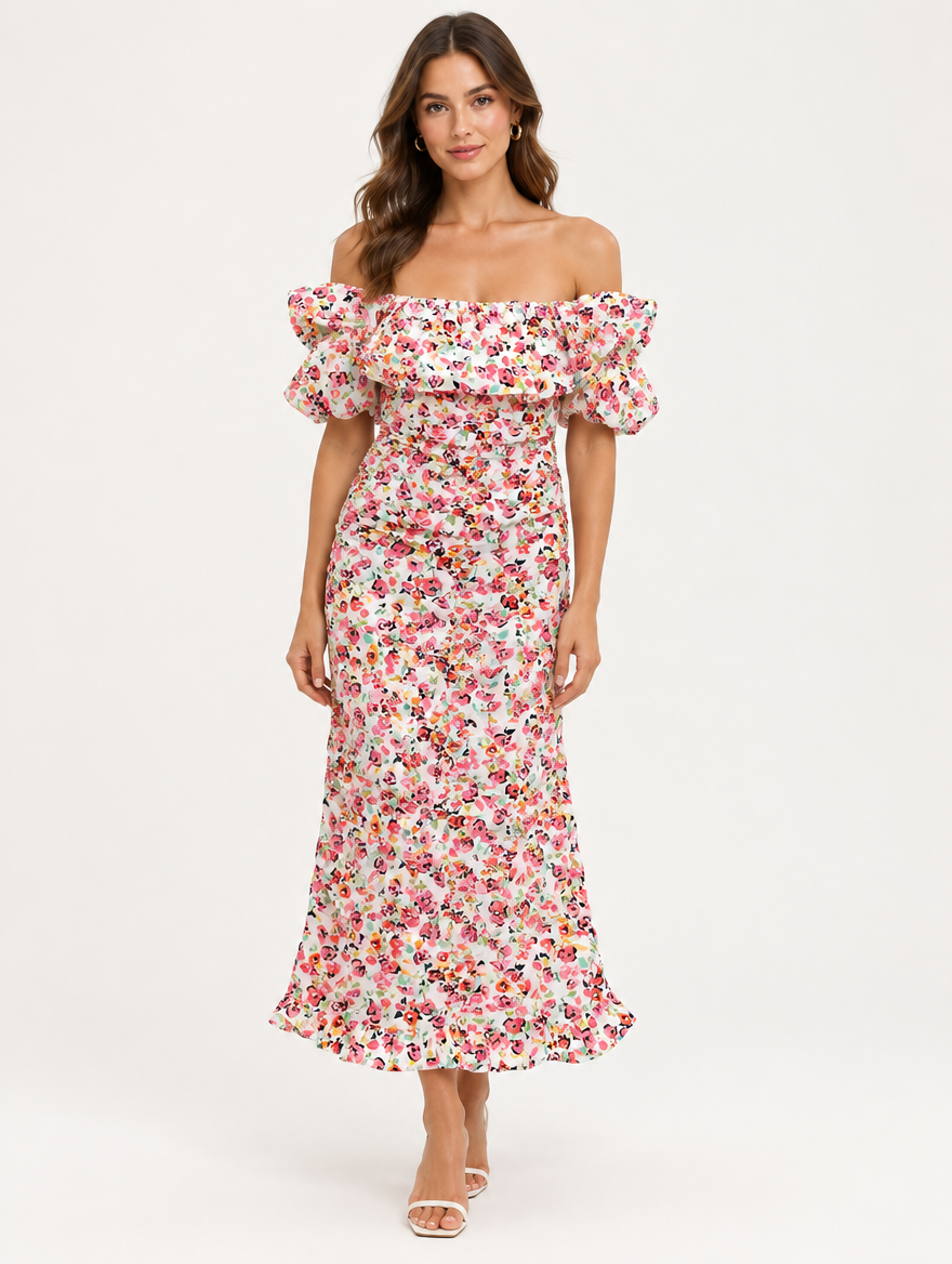 Vestido poplin drapeado talle M - foto editorial