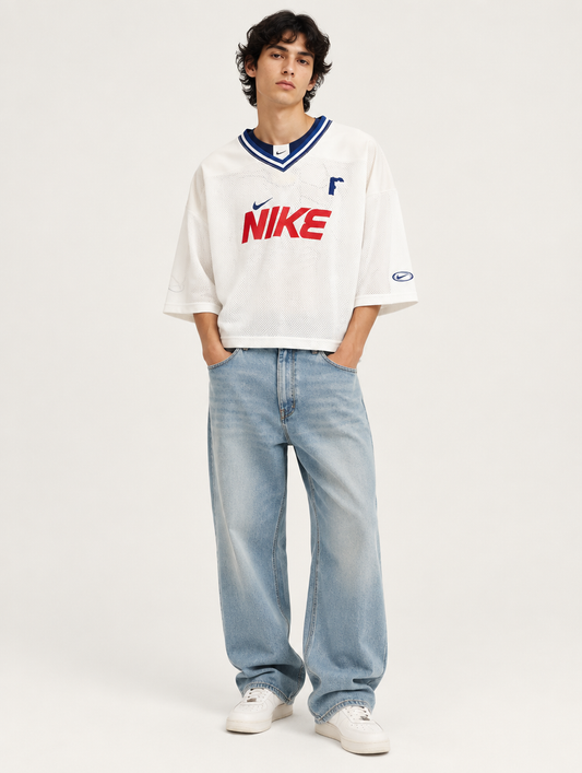 Nike crop Jersey azul talle M - foto editorial
