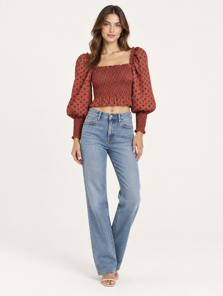 Blusa seda Moteada talle M - foto editorial