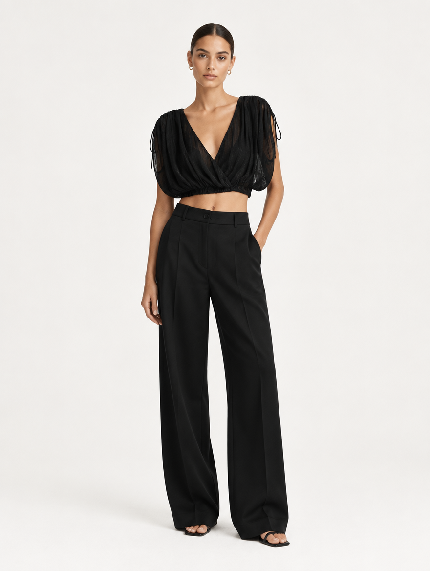Blusa Organza Crop talle XS - foto editorial
