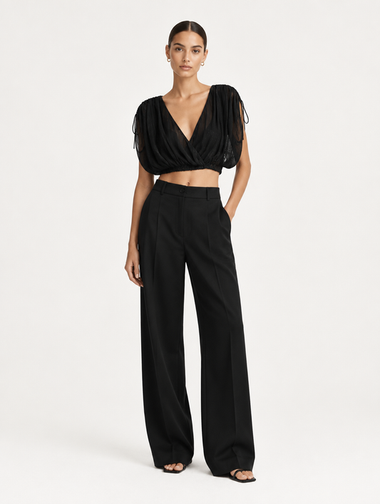 Blusa Organza Crop talle XS - foto editorial